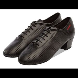 Supadance dance black leather practice shoes US 8
